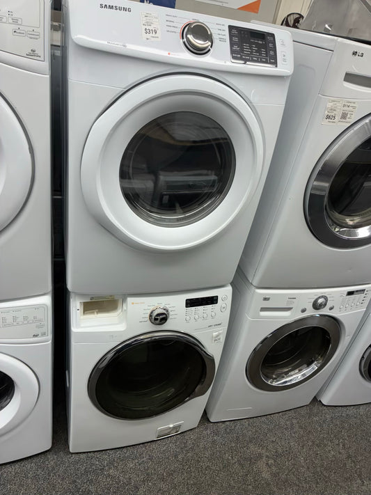 Samsung gas set front load washer and dryer 27” white