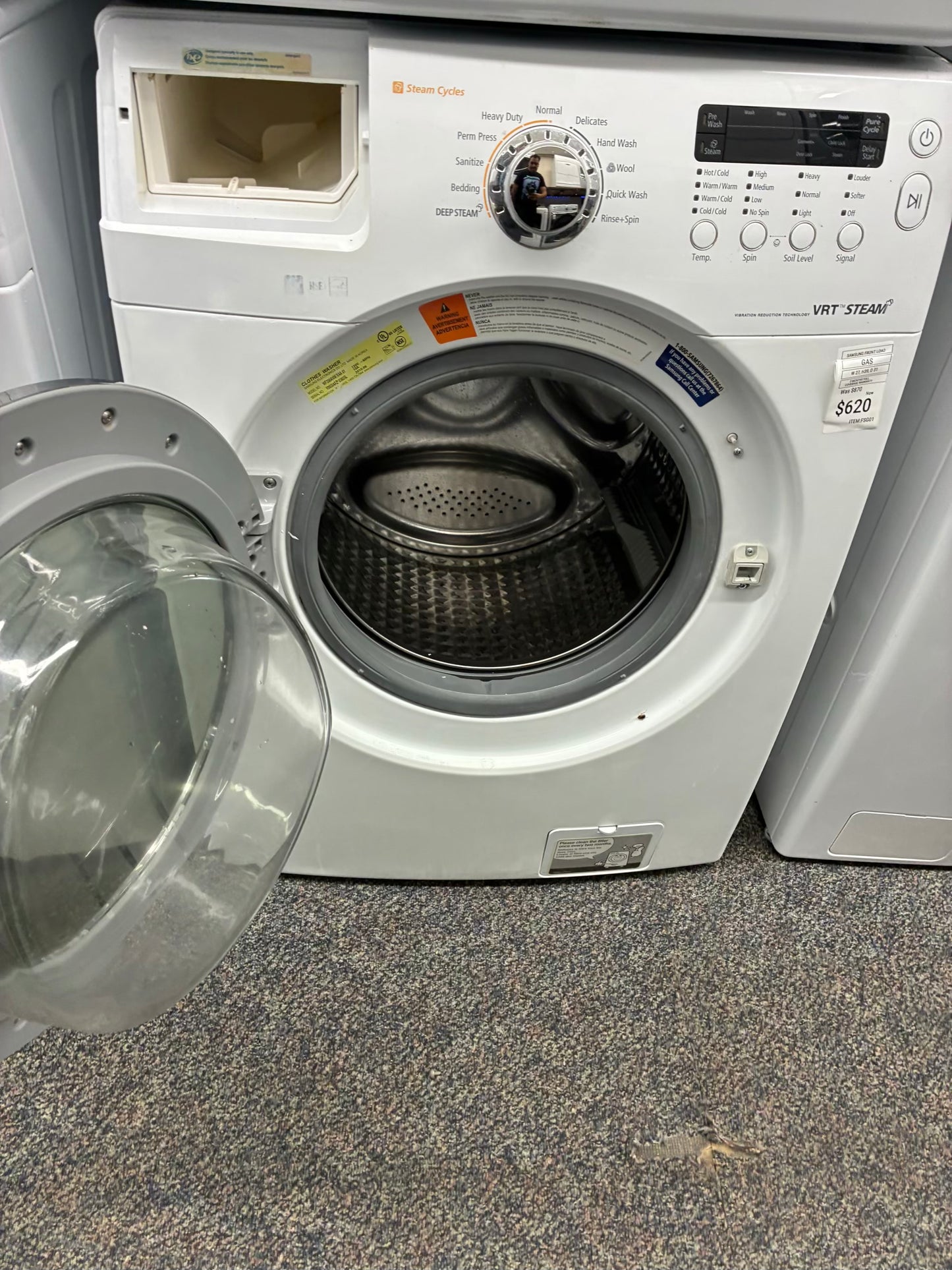 Samsung gas set front load washer and dryer 27” white