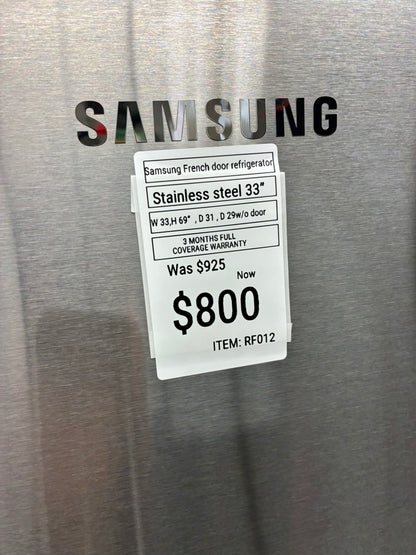 Samsung French 4 door stainless steel 33”