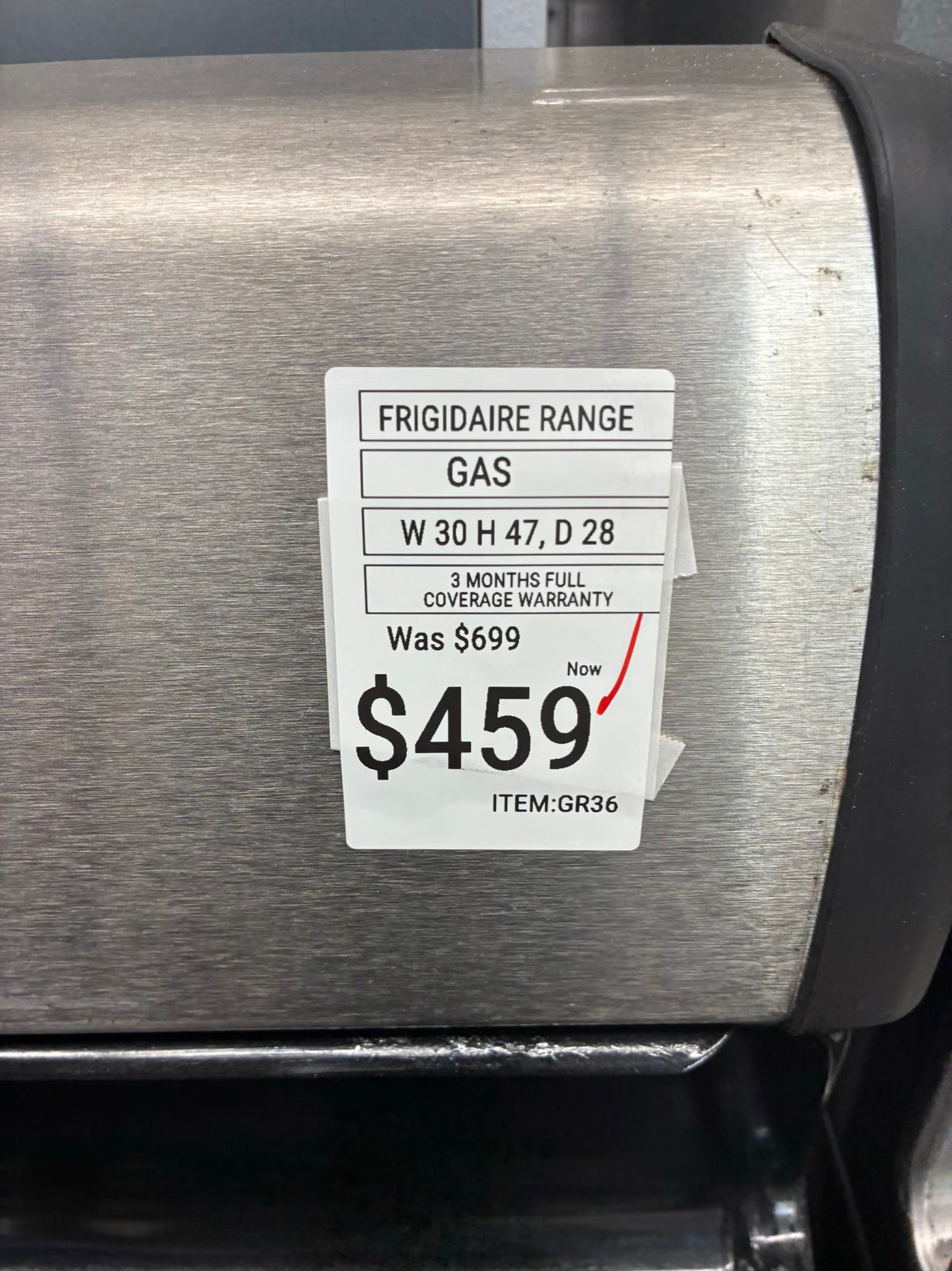 Frigidaire Gas Range Stainless Steel 4 Burners 30”