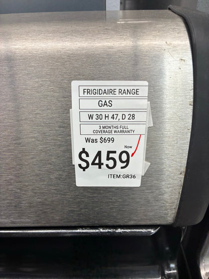 Frigidaire Gas Range Stainless Steel 4 Burners 30”