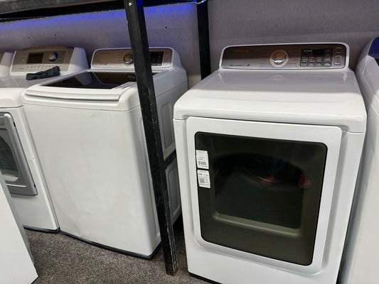 ^ Samsung washer and dryer gas Side x Side large capacity stainless steel drum 27” items : #W88E , #GD94S