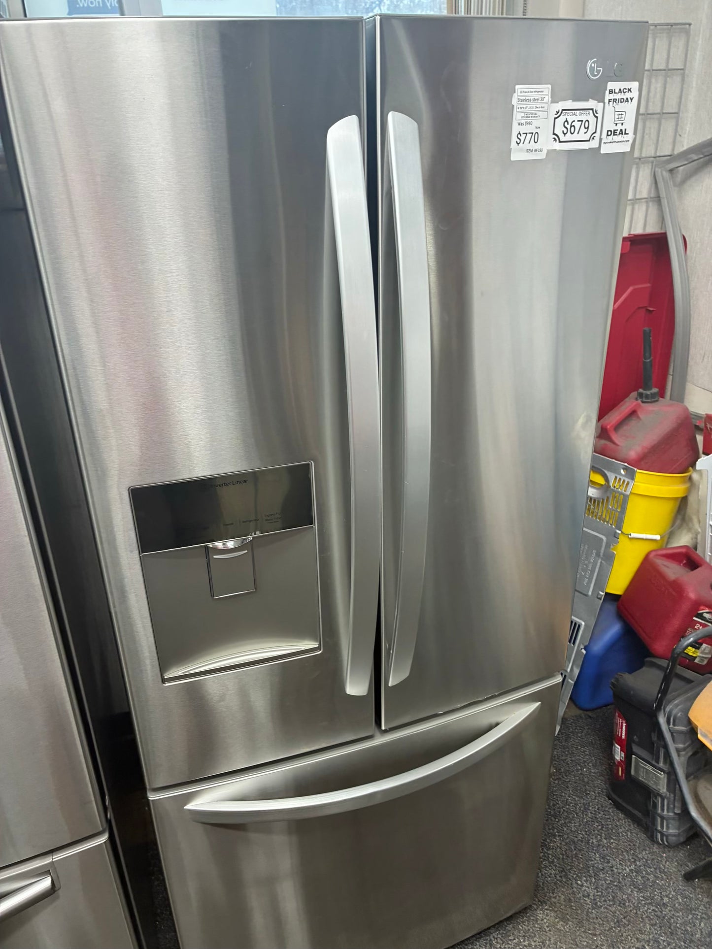 LG French door refrigerator slate stainless steel 30”, Ice Maker BLACK FRIDAY SALE