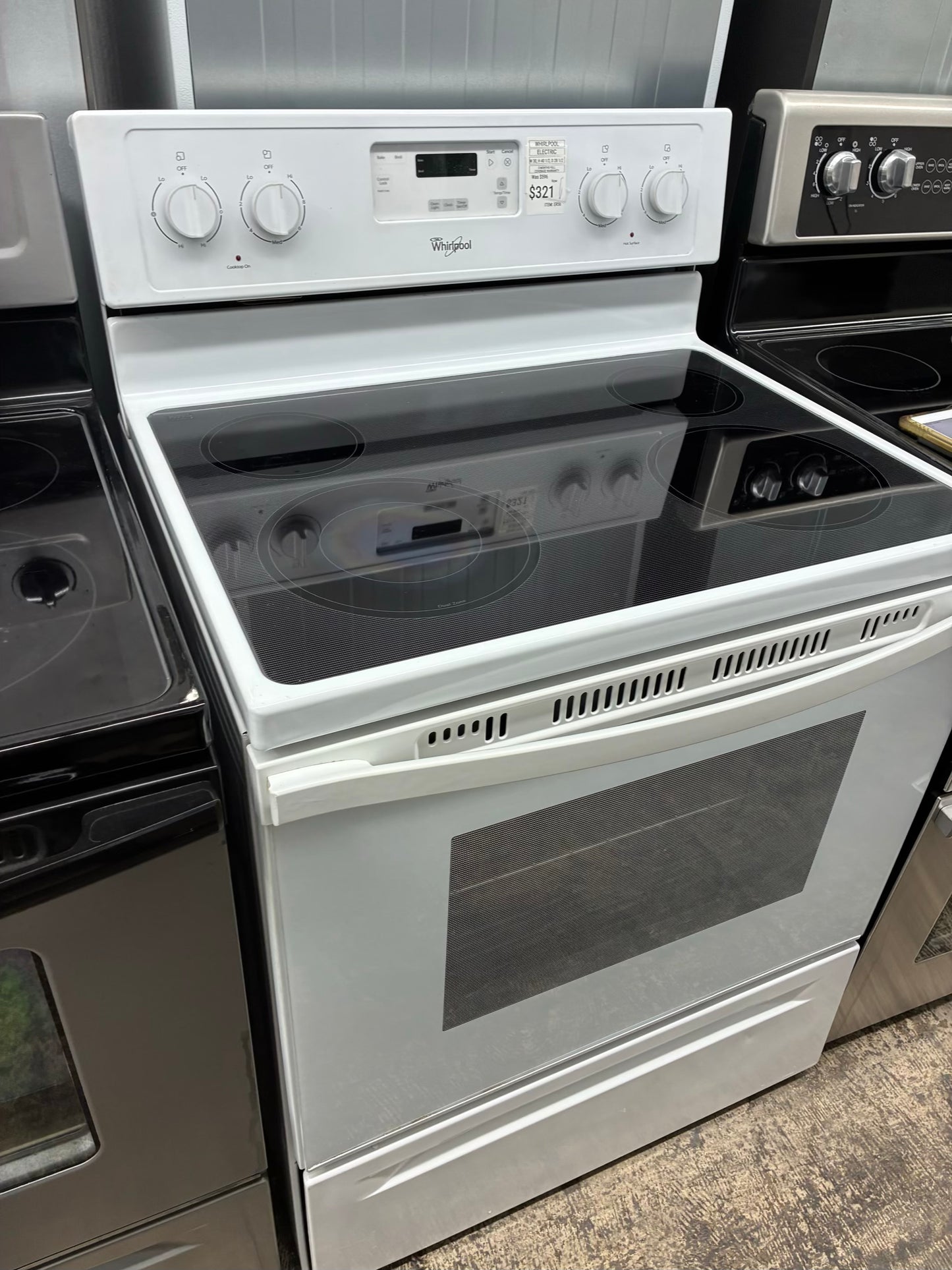 Whirlpool range white 4 burners  30”