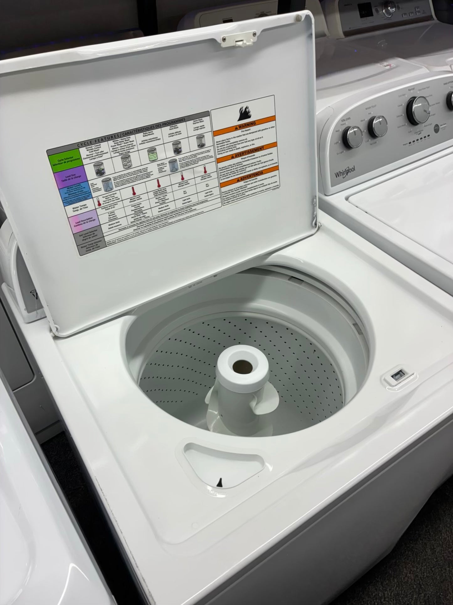 Whirlpool top load washer 27” large capacity