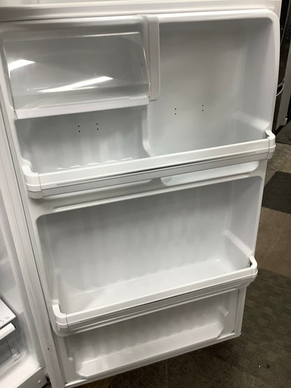 White GE Top Freezer Refrigerator