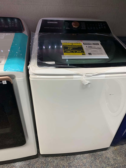 🔥HOT DEAL ★ Samsung Open Box  5.5 cu. ft. Smart Top Load Washer with Impeller and Super Speed,ENERGY STAR  and 7.4 cu. ft. Smart Vented Electric 220v Dryer set with Steam Sanitize in  Ivory HE WD3616