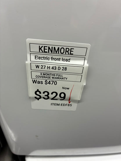 Kenmore Electric Dryer 27” front load