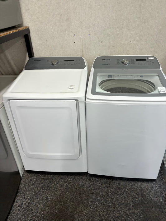 SAMSUMG electric washer and dryer 27” top load