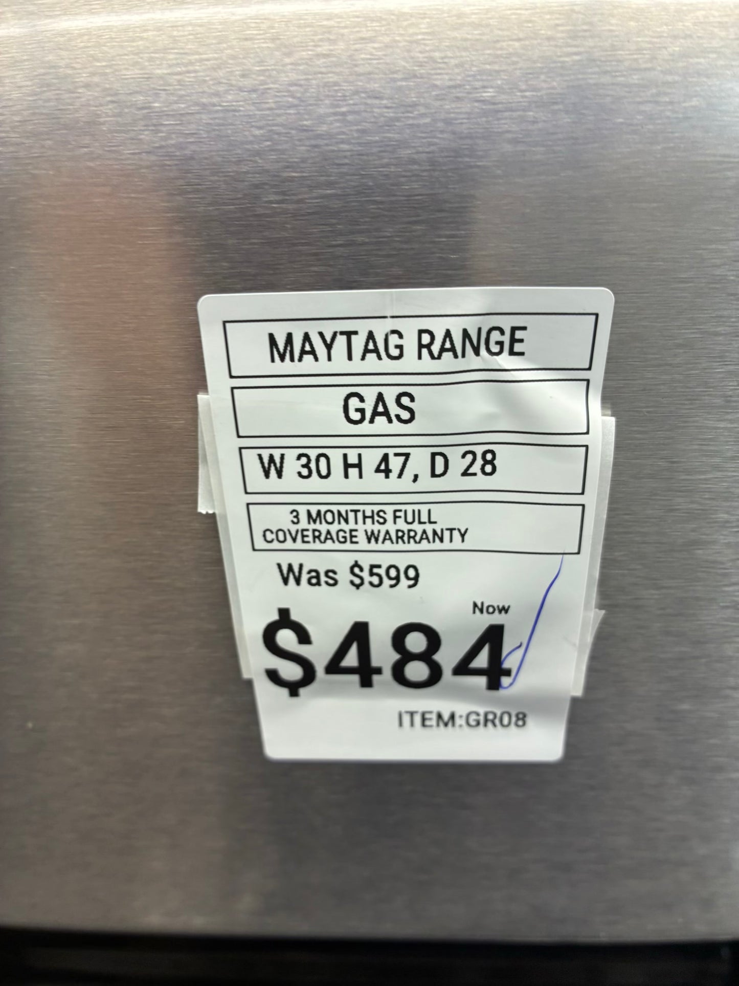 Maytag Gas Range Stainless Steel 5 Burners 30”