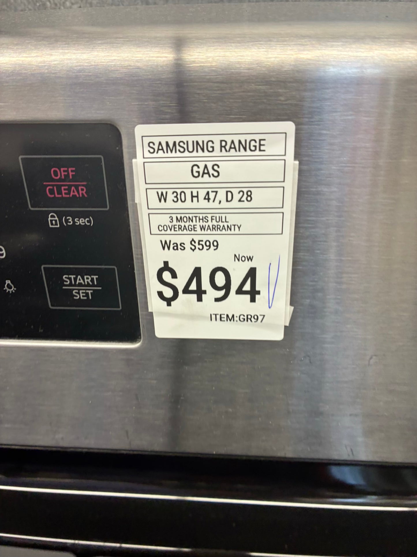 Samsung Gas Range Stainless Steel 5 Burners 30”