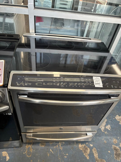 GE slide in stainless steel 30” electric range