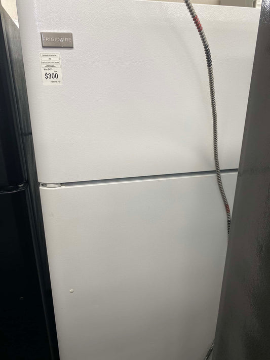 - ITEM: #RF74D Frigidaire top  freezer white refrigerator  30” inc