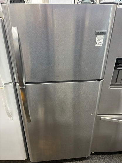 Frigidaire top freezer refrigerator stainless steel 30”