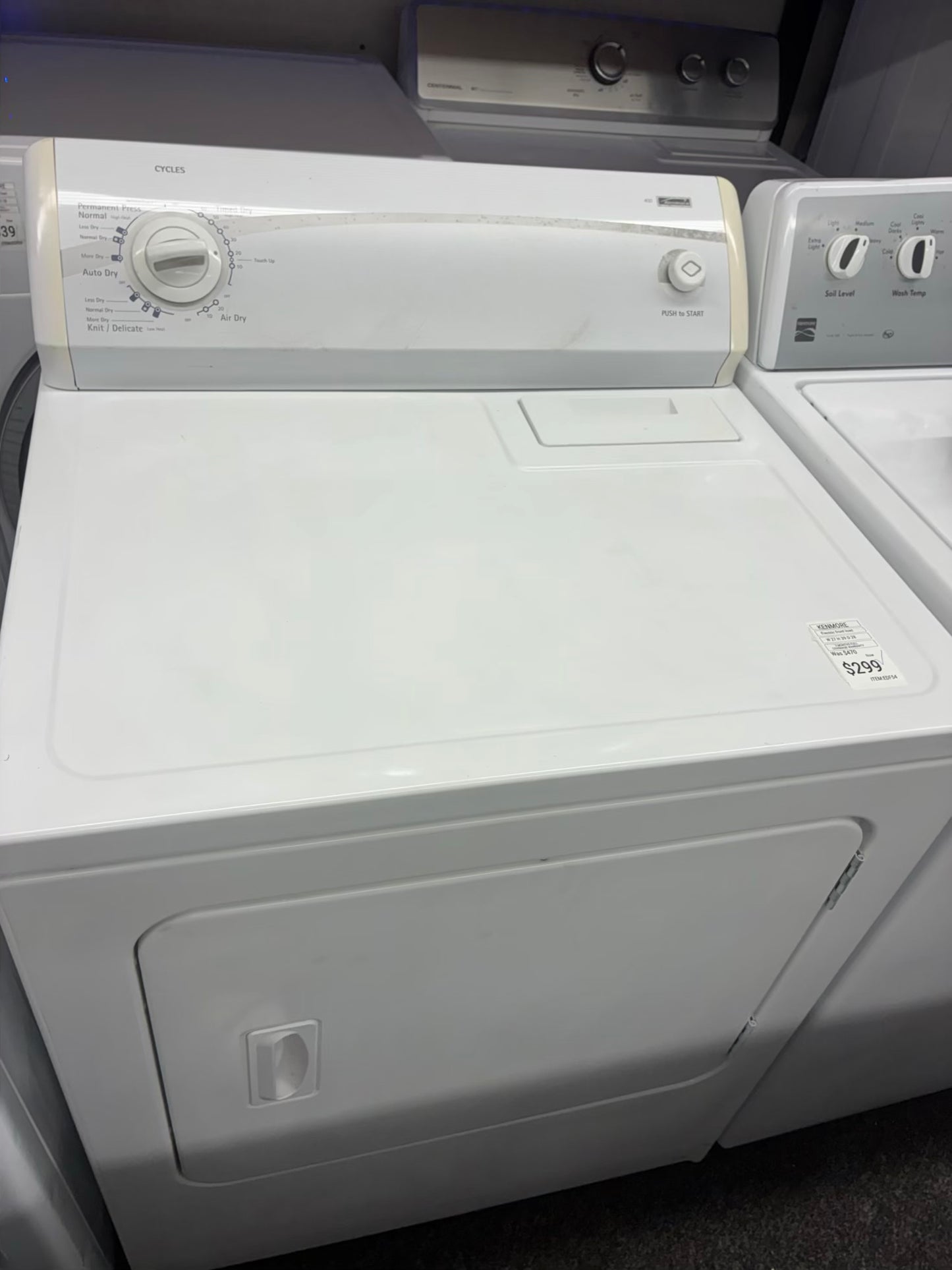 Kenmore electric dryer 29” large capacity white