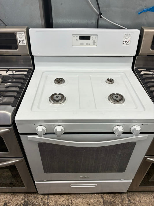 Whirlpool Gas Range white color  4 Burners 30”
