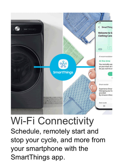 • 🔥HOT DEAL  ★ Samsung Open Box 6 cu. ft. Smart High-Efficiency Front Load Washer with Super Speed in Brushed Black W4488