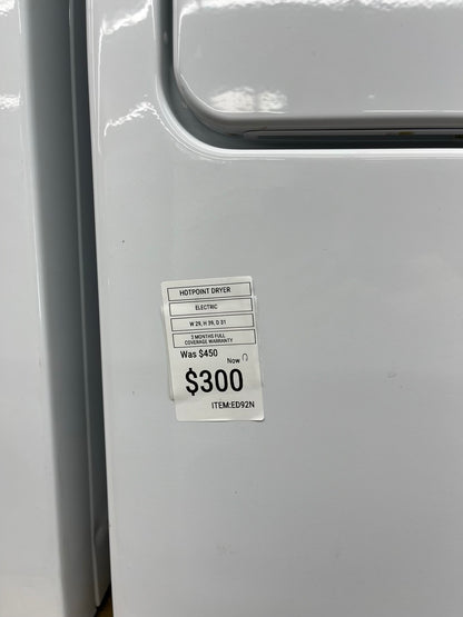^ ITEM: #ED92N Hotpoi t electric dryer 27” large capacity