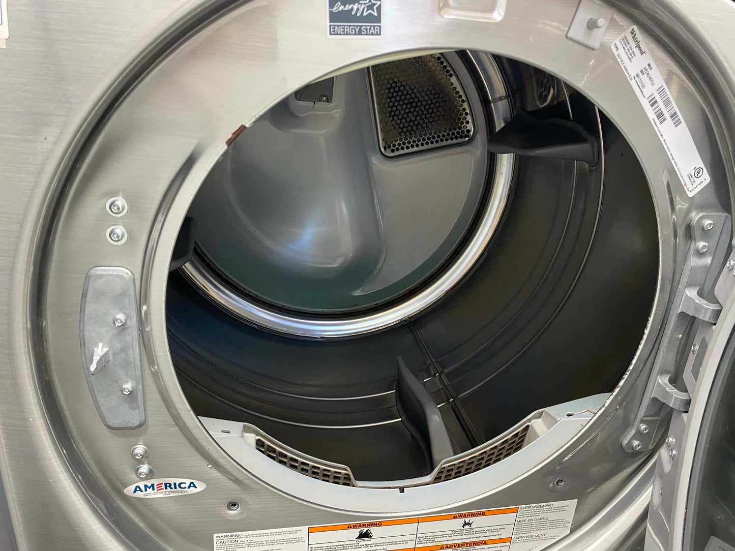 ITEM #ED297 whirlpool  front load electric dryer 220v  stackable large capacity stainless steel drum 27 in D