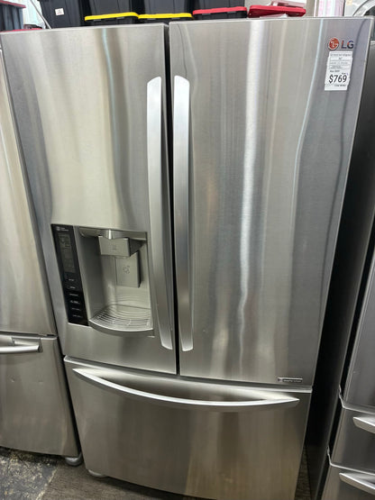 LG French door refrigerator stainless steel 36” ice maker water dispenser