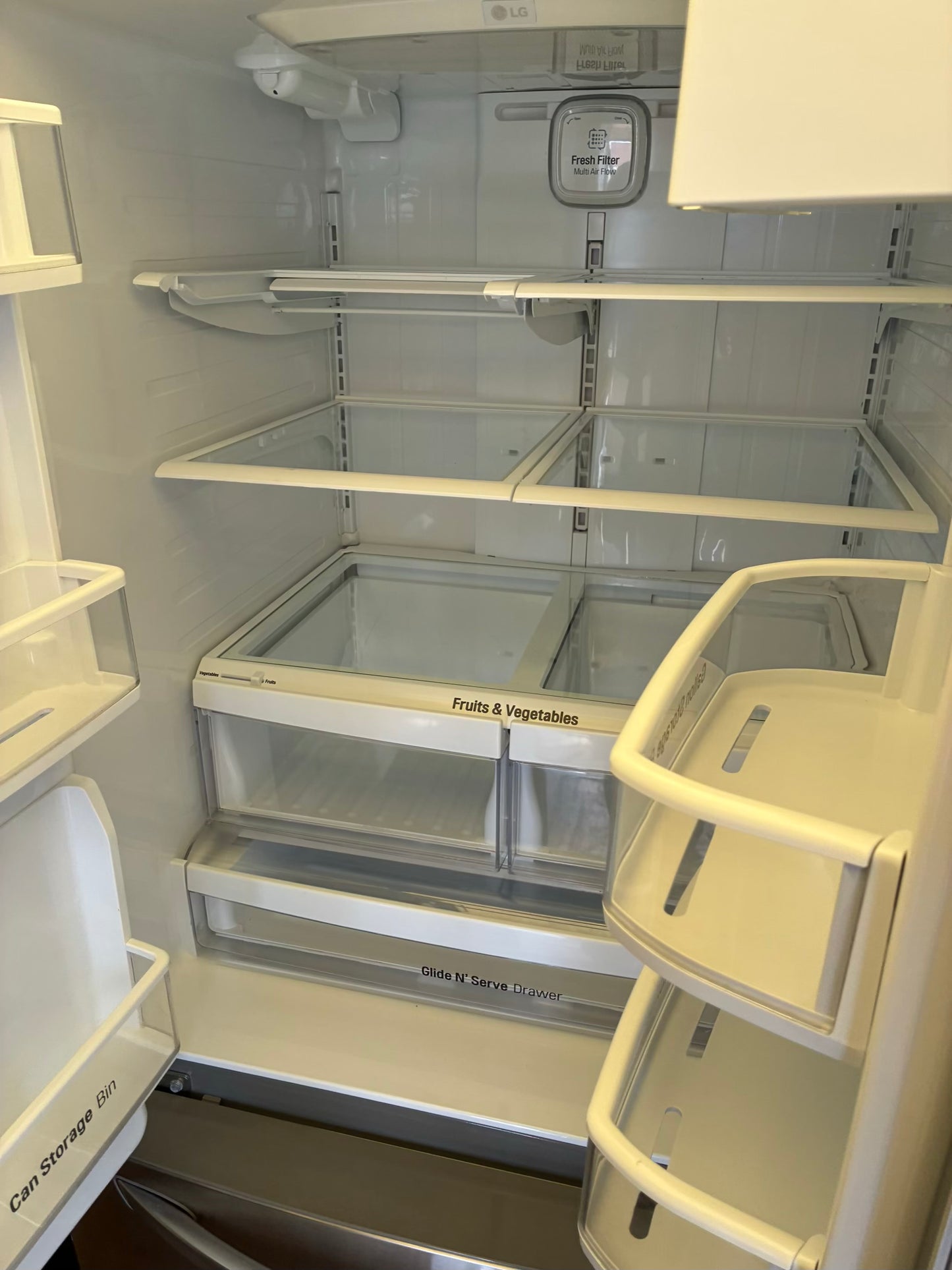 LG French door refrigerator stainless steel 33” ice maker water dispenser