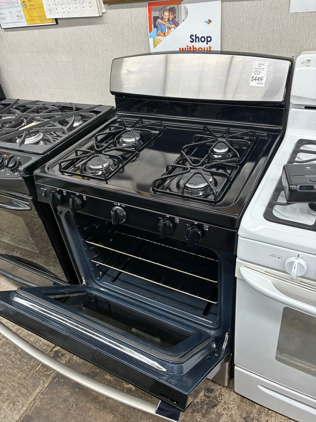 GE Gas Range Stainless Steel 4 Burners 30”