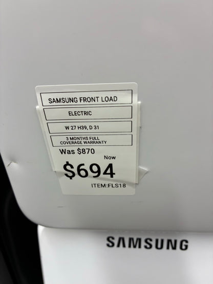 SAMSUNG WASHER N DRYER FRONT LOAD ELECTRIC 27” WHITE