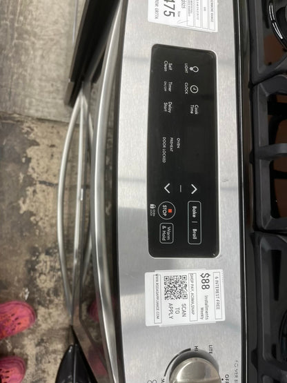 ^ ITEM #GR77A kenmore  Stainless steel slide in gas range 5 burner 30 inch