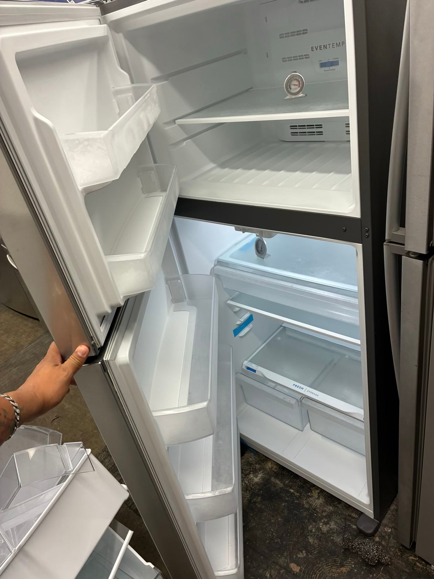 Frigidaire top freezer refrigerator stainless steel 30”