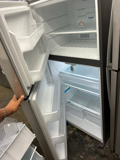 Frigidaire top freezer refrigerator stainless steel 30”