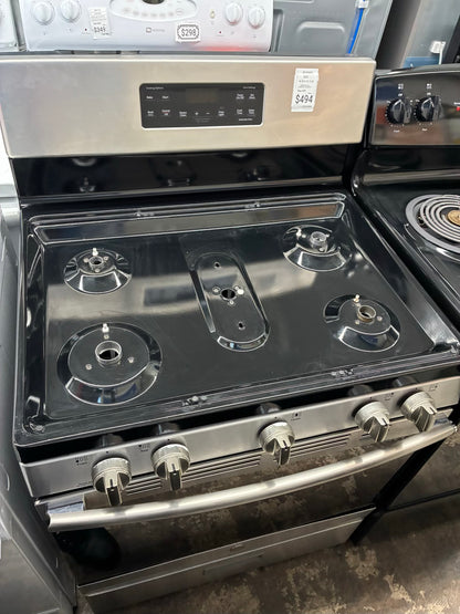 GE range 5 burner stainless steel 30”
