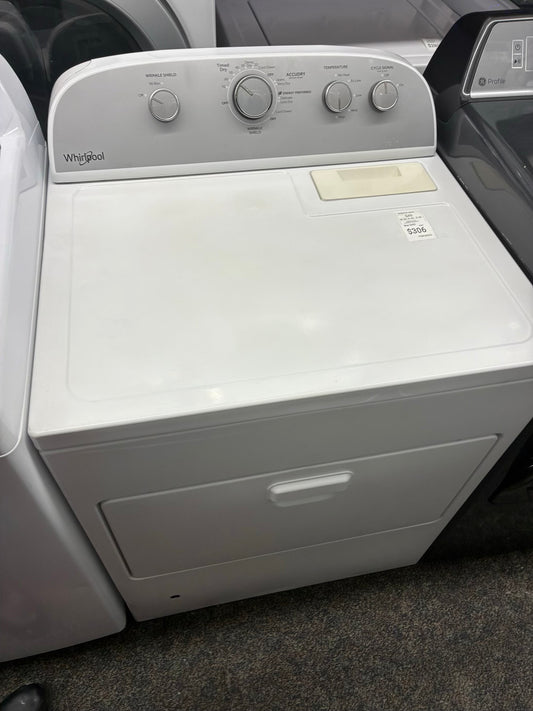 Whirlpool gas dryer 29” large capacity white