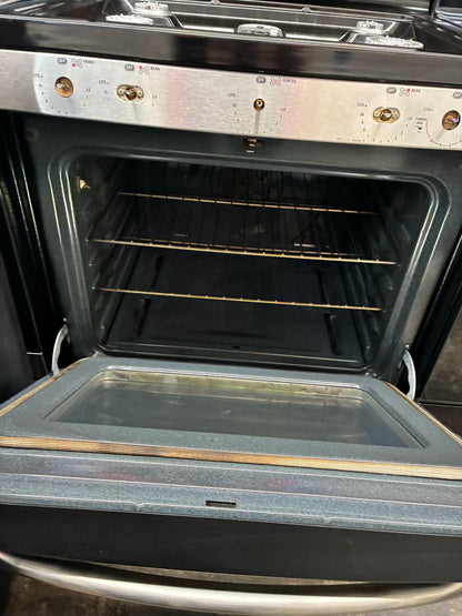 GE range 5 burner stainless steel 30”