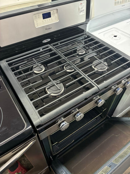 Whirlpool Gas Range stainless  steel5 Burners 30”