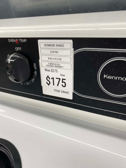 - Item: #ER44C    Kenmore  electric range coil 4 burner 30”