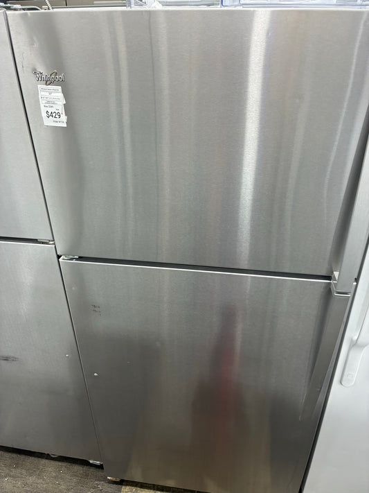 Whirlpool top freezer refrigerator white 30”