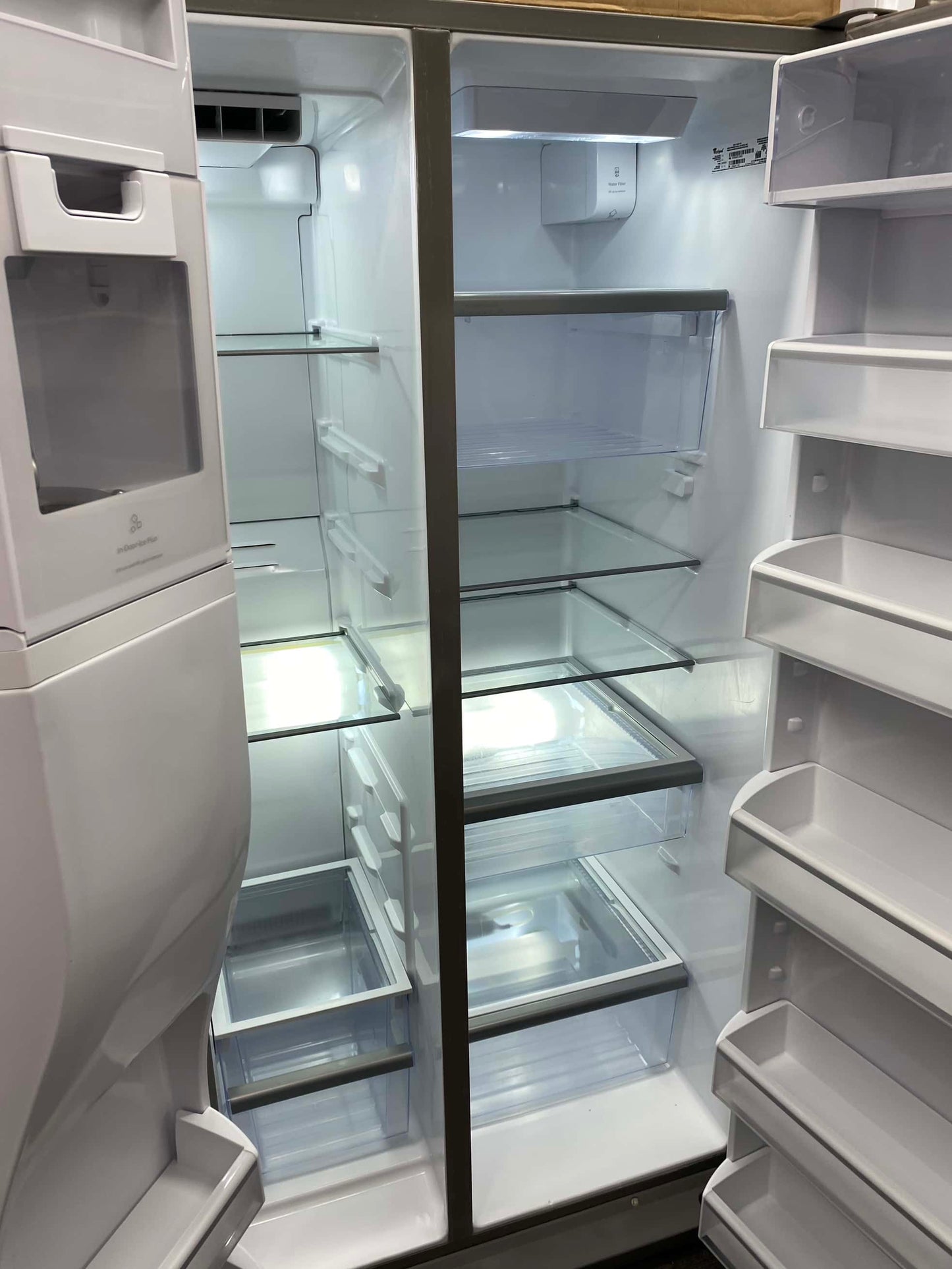 - ITEM: #RF84B  Whirlpool side x side refrigerator 36” stainless steel