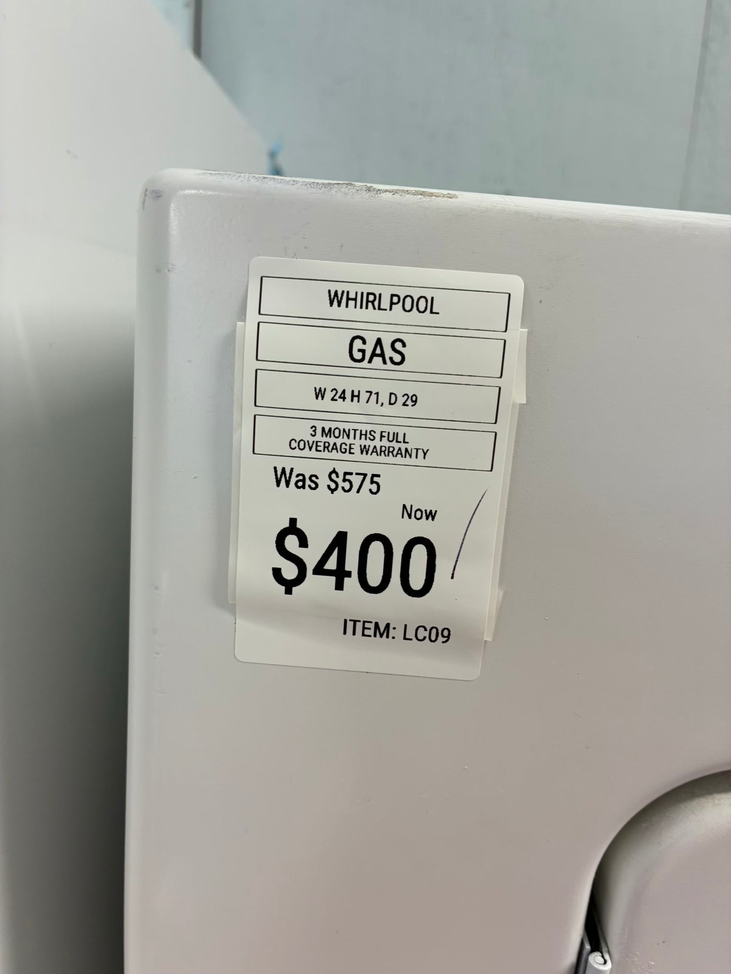 whirlpool laundry center  washer and dryer set gas stackable 24”