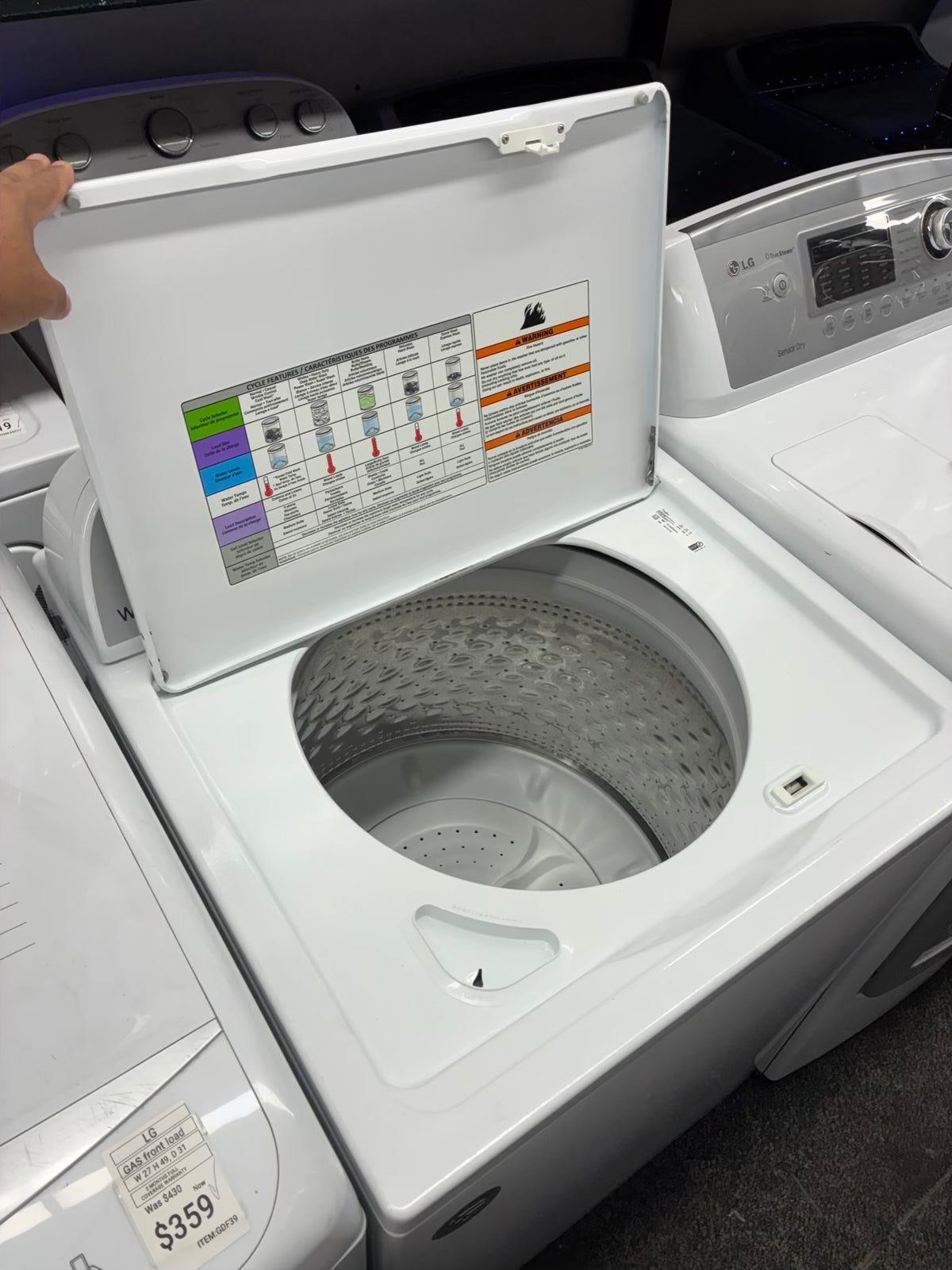 Whirlpool top load washer 27” large capacity