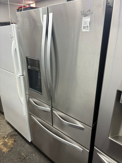 WHIRLPOOL French FIVE door refrigerator stainless steel 36” ice maker water dispenser