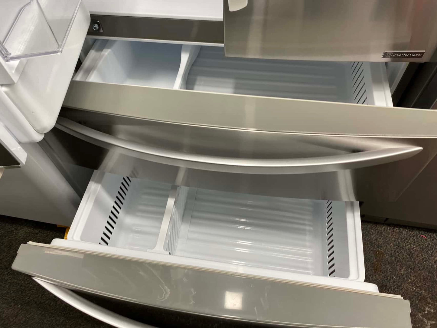 - Item: #RF84D  LG French door refrigerator stainless steel w/water ice dispenser 36 in.