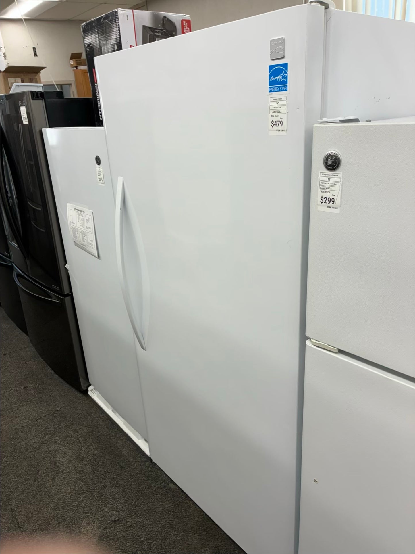 Kenmore Upright Freezer Refrigerator 34” white