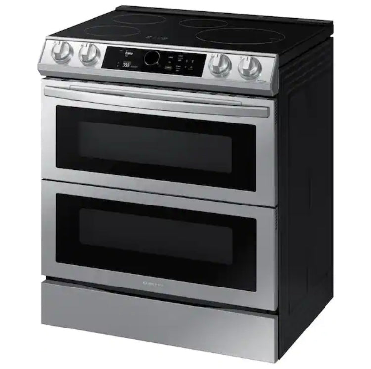 ¶ Samsung Open Box 6.3 cu. ft. 4-Burner Slide-In Electric Induction Range with Air Fry in Fingerprint induction Resistant Stainless Steel 30” in .