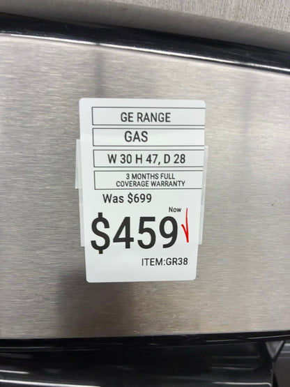 GE Gas Range Stainless Steel 4 Burners 30”