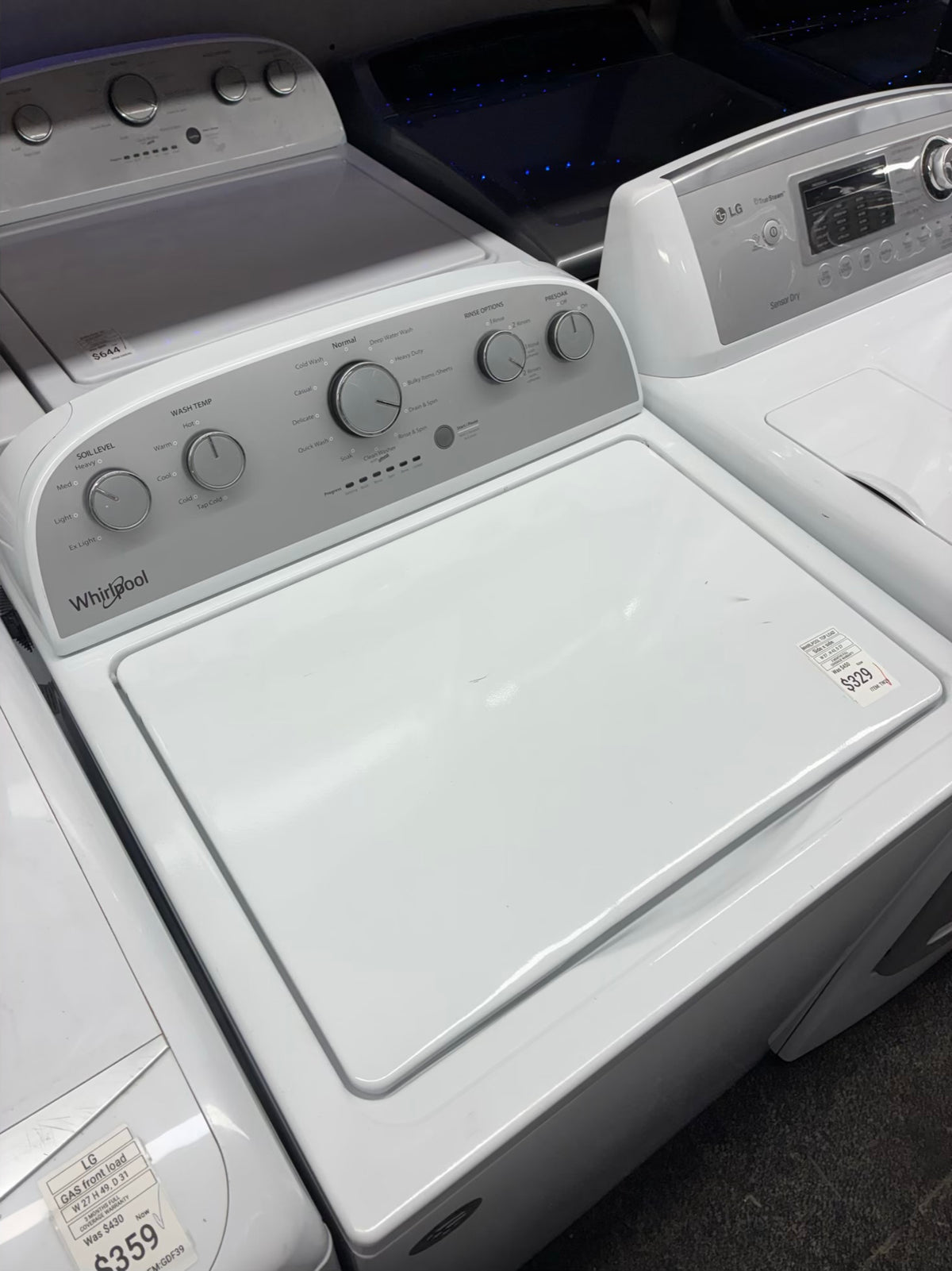 Whirlpool top load washer 27” large capacity