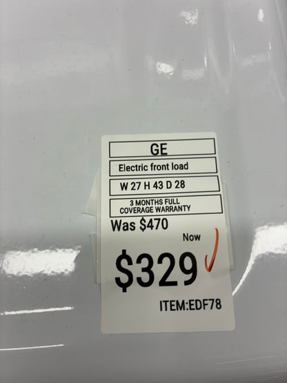 GE electric dryer 27” large capacity white
