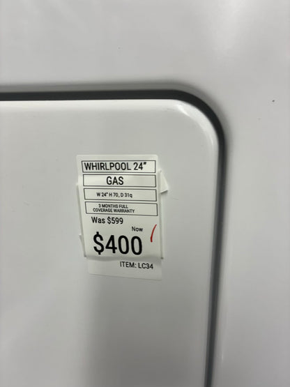 Whirlpool laundry center  washer and dryer set gas stackable 24”