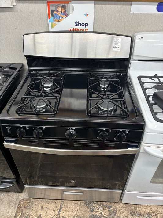 GE Gas Range Stainless Steel 4 Burners 30”