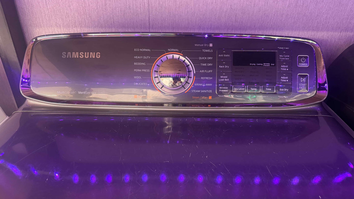 . Samsung electric dryer stainless steel whit steam cycles and sensor dry