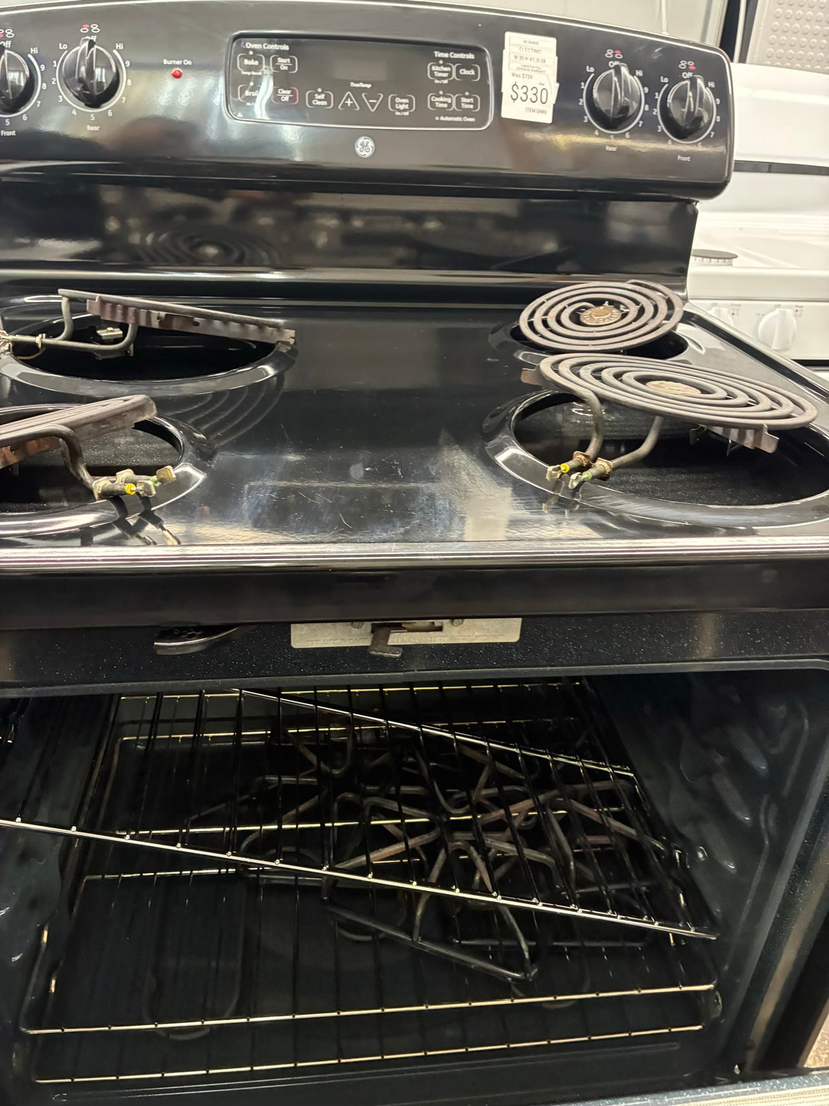 GE electric black steel 30” 4 burners coils
